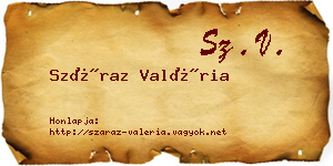 Száraz Valéria névjegykártya