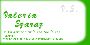 valeria szaraz business card